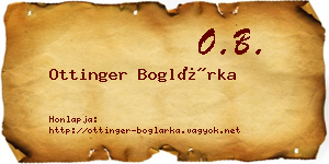 Ottinger Boglárka névjegykártya